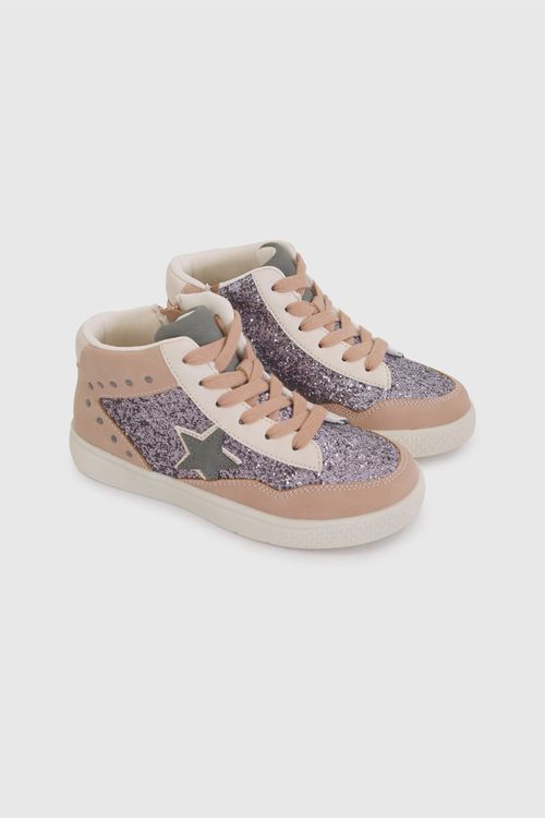 Zapatilla Lifestyle Rosada de Niña en Sintético y Textil con Suela TR