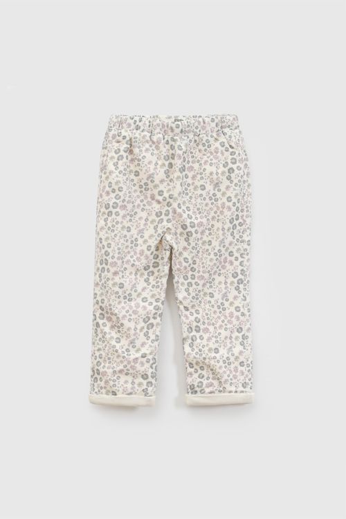 Pantalón Infantil Multicolor de Algodón para Niña con Cintura Elasticada