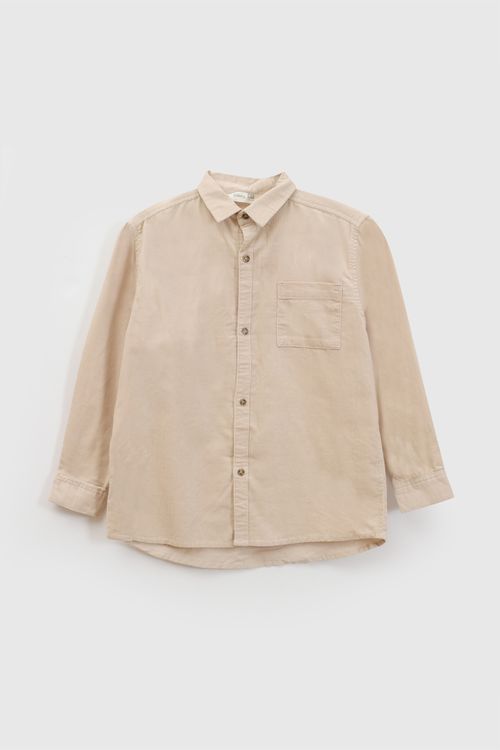 Camisa de Niño Beige de Algodón