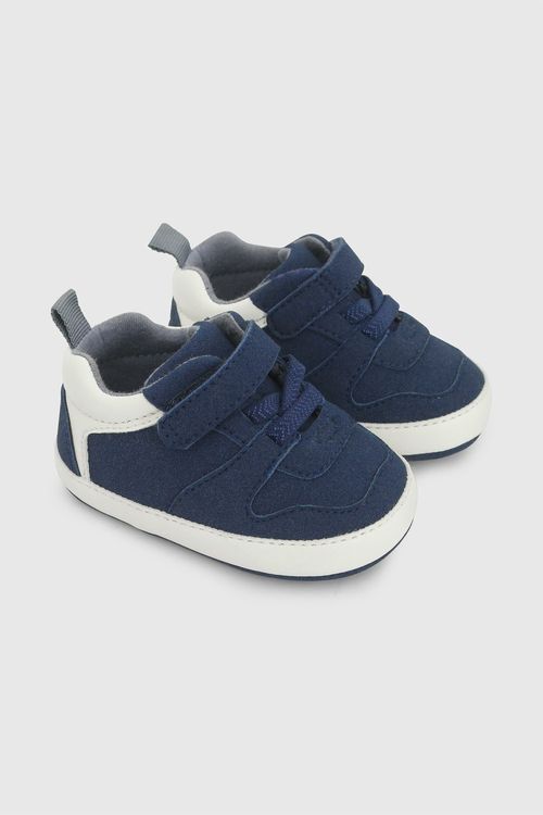 Zapatilla Infantil Azul de Sintético y Textil con Velcro y Cordón Elástico
