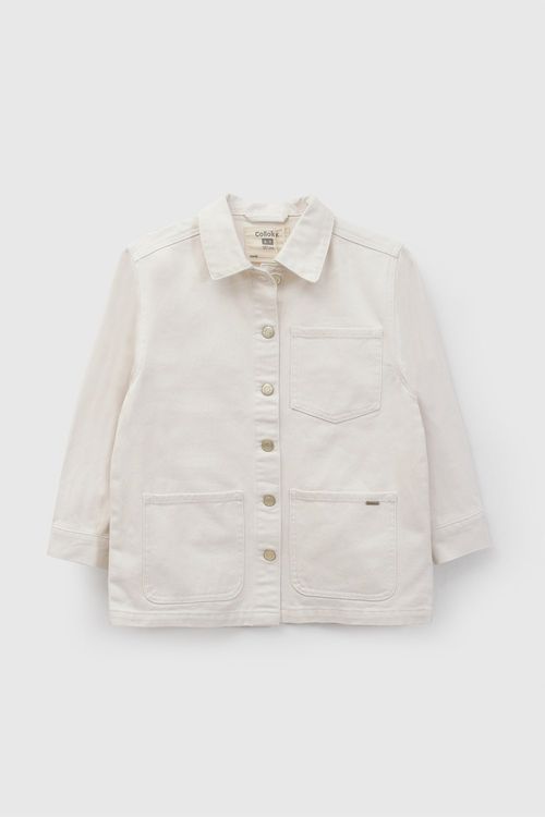 Chaqueta Gabardina Beige de Algodón para Niña