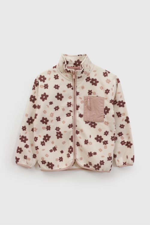 Polerón Polar Estampado de Flores Rojo para Niña