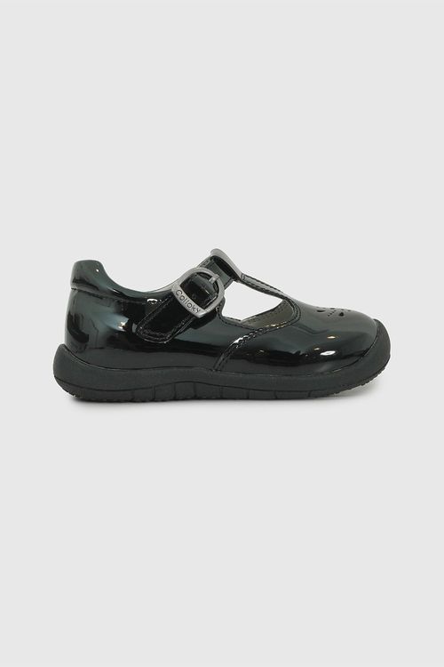 Zapato de Niña Negro de Sintético con Hebilla y Suela TR
