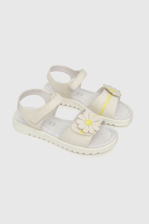 Sandalia Niña Elegante Blanca con Ajuste Doble