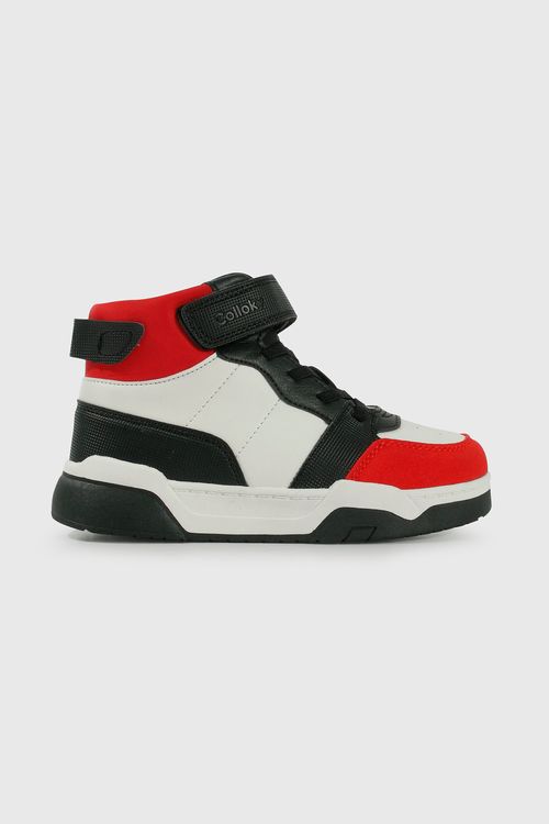 Zapatilla Lifestyle de Niño Rojo Caña Media Velcro y Cordón