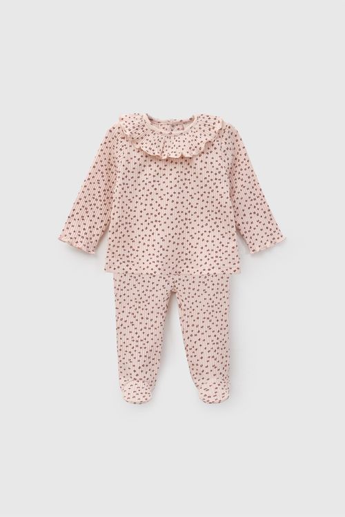 Conjunto Full Print de Niña Rojo con Cintura Elasticada