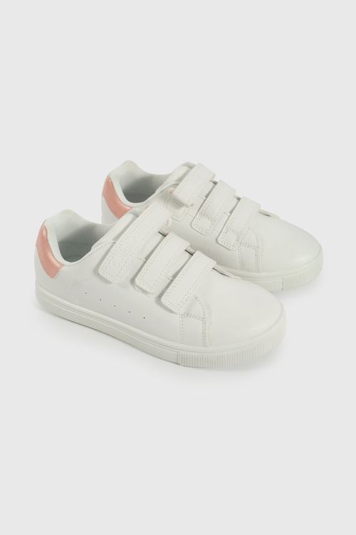 Zapatilla Lifestyle de Niña Blanco Caña Baja con Velcro