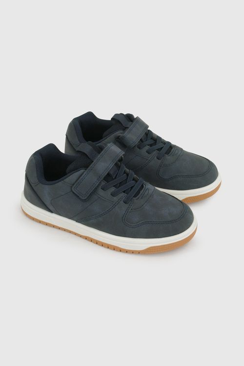 Zapatilla Lifestyle Azul de Niño con Velcro y Cordón Elástico