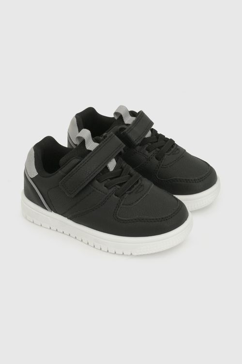 Zapatilla Negra Unisex de Lifestyle con Velcro y Cordón Elástico