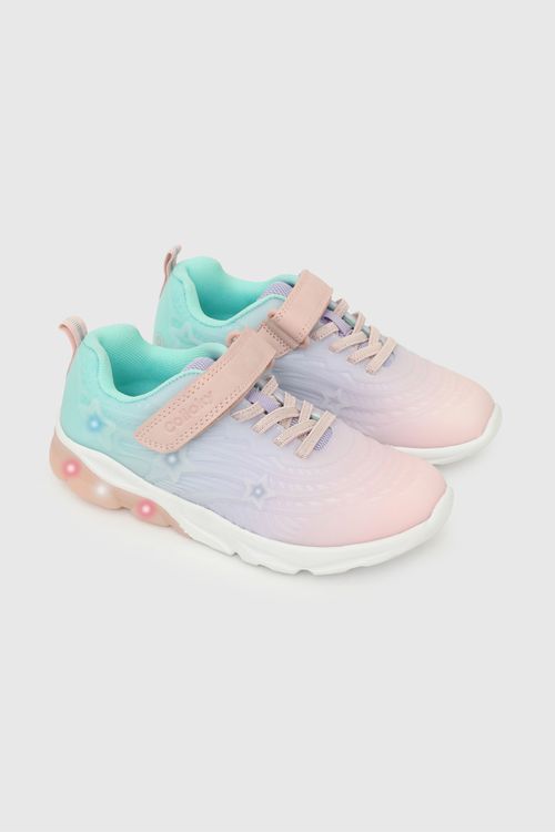Zapatilla Multicolor de Niña con Luces y Velcro