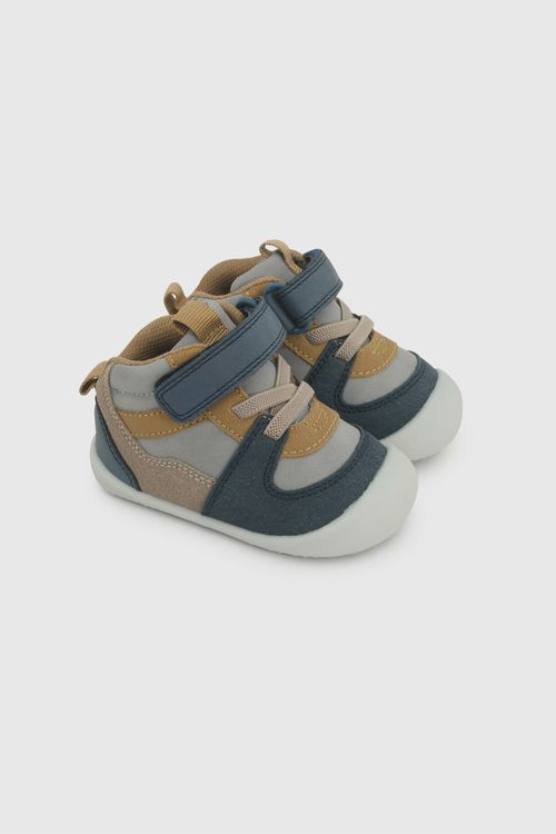 Zapatilla Multicolor de Gateador para Niño con Velcro Cordón Elástico