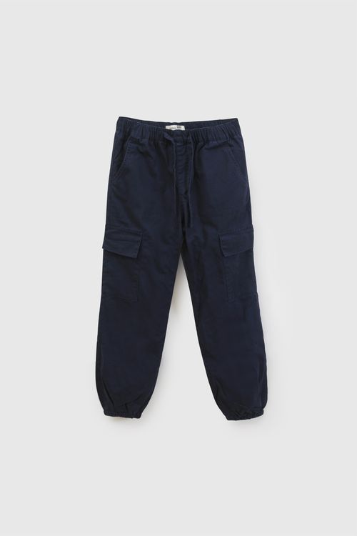 Pantalón Jogger Niño Celeste de Algodón con Forro Cargo