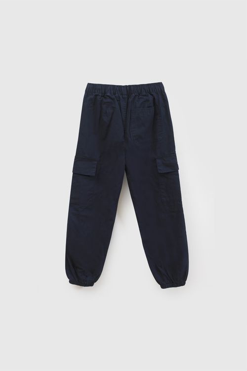 Pantalón Jogger Niño Celeste de Algodón con Forro Cargo