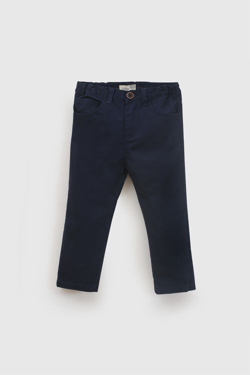 Pantalón Infantil Celeste de Gabardina Clásico de Algodón