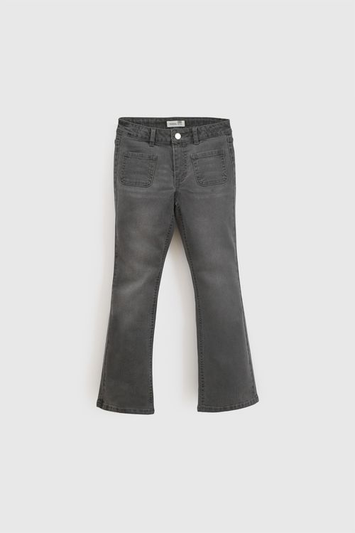 Jean Flare Gris de Algodón para Niña