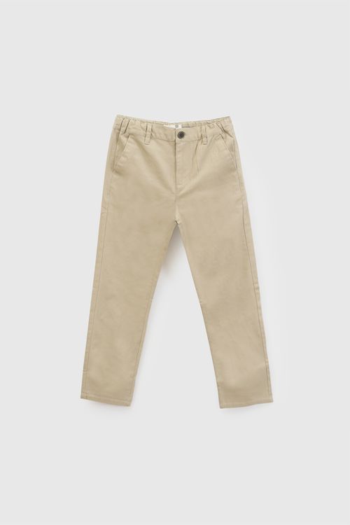Pantalón Beige de Gabardina para Niño de Algodón