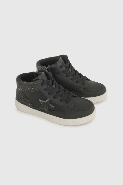 Zapatilla Lifestyle Negra de Niña en 100% Sintético y Textil