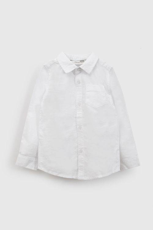 Camisa Oxford Blanca de Algodón para Niño