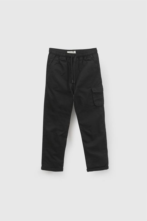 Pantalón Cargo Negro de Algodón para Niño