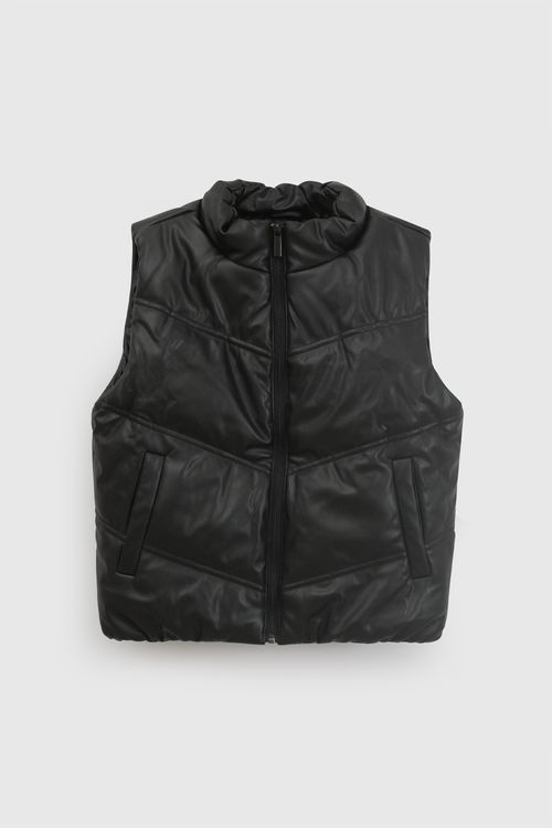 Chaqueta Colección Niña Negra de Cuero Sintético Eco Cuero