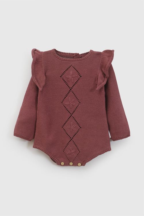 Body de Bebé Rojo de Algodón con Botones
