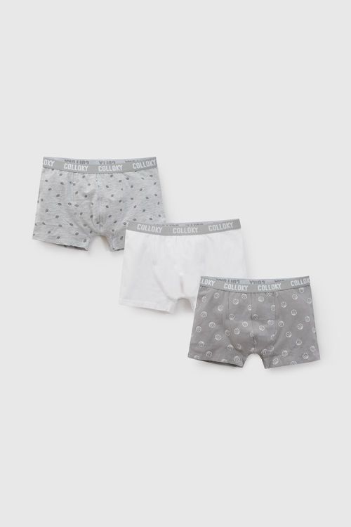Pack x 3 Bóxer de Niño Gris con Cintura Elasticada