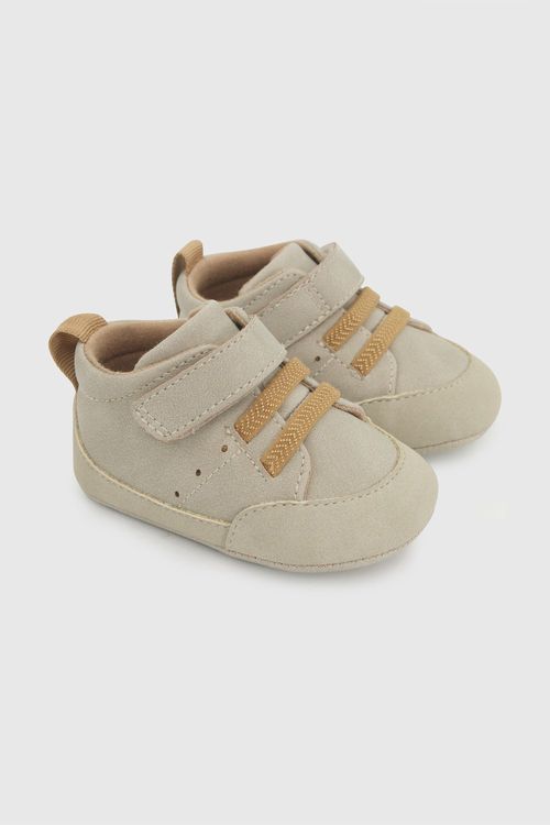 Botín Café Bebé con Velcro y Plantilla Antibacterial 54252