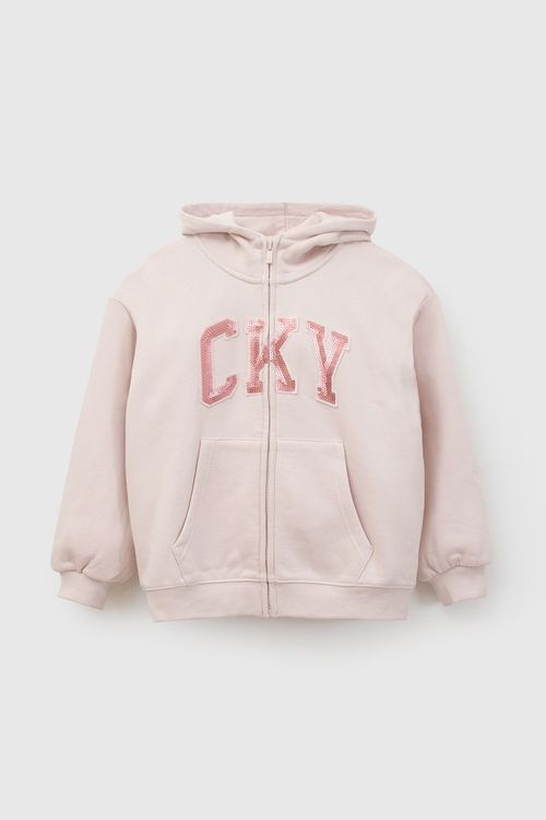 Polera de Niña Rosado con Cierre Frontal y Lentejuelas 54110