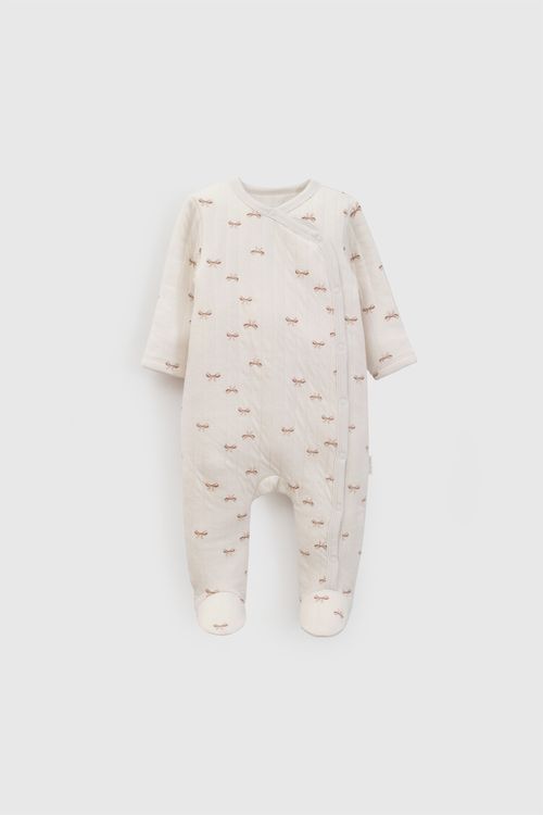 Enterizo Quilted de Niña Beige con Broches de Acero Inoxidable 53935