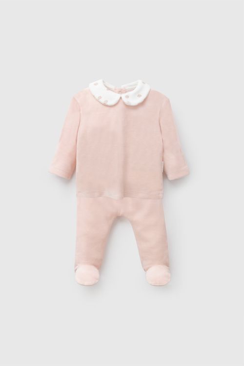 Conjunto Cuello de Bebé Rosado con Botones