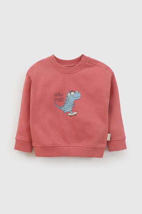 Polera de Niño Rojo con Estampado Dino