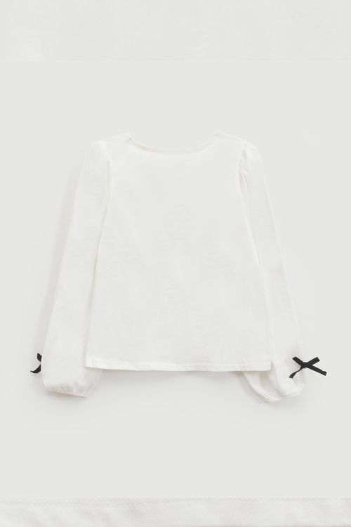 Polo Cintas Niña Blanca con 100% Algodón