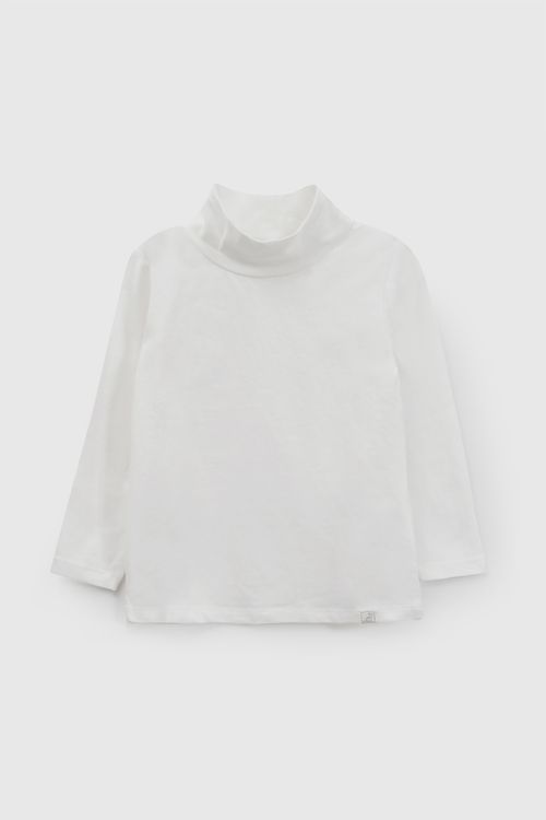 Cafarena Liso Niño Blanco con Cuello Alto