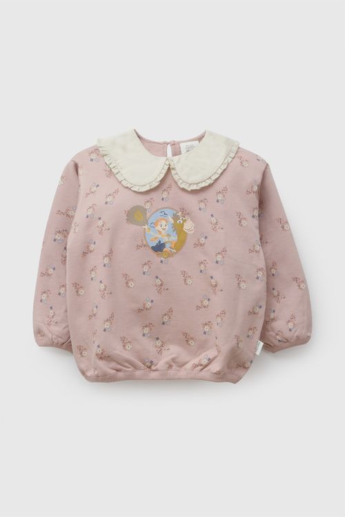 Polera de Niña Rosado con Botón