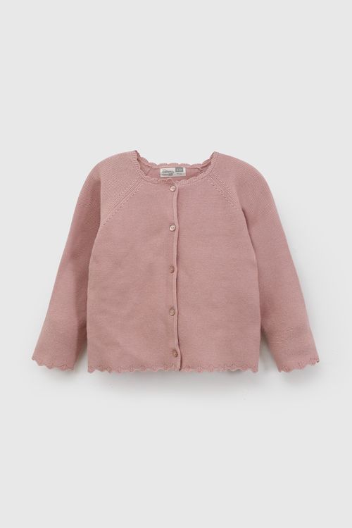 Chompa Básico Niña Rosado con Botones