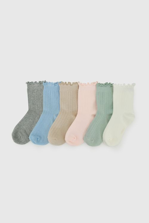 Pack x 6 Medias Niña Multicolor con Punto Suave y Resistente