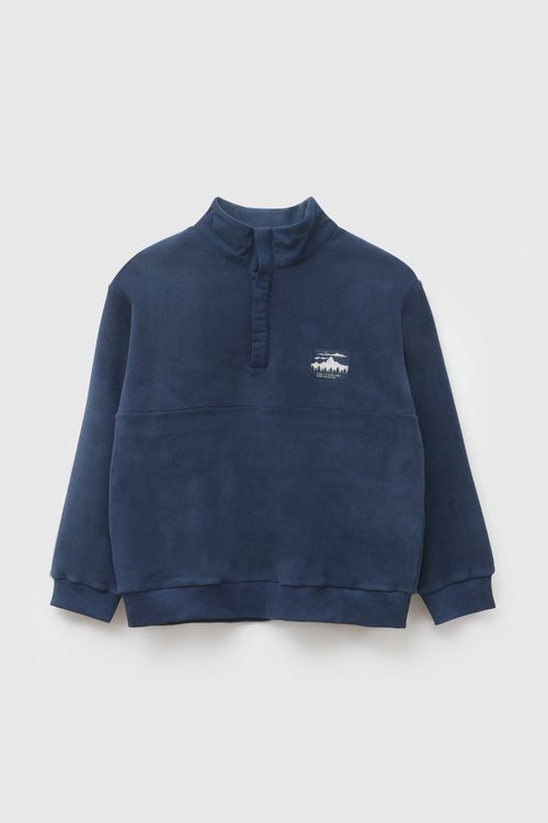 Polar de Niño Azul con Botones