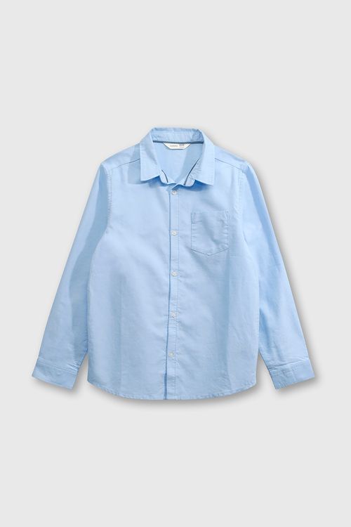 Camisa Oxford Clásica 100% Algodón Celeste para Niño