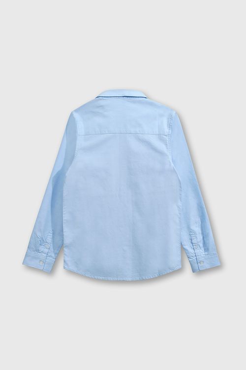 Camisa Oxford Clásica 100% Algodón Celeste para Niño