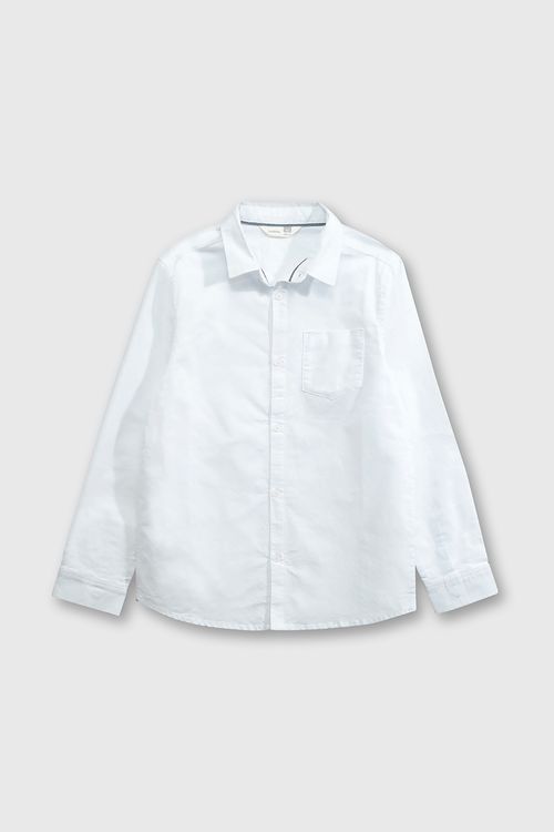 Camisa Oxford Clásica 100% Algodón Blanca para Niño