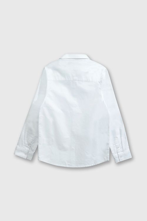 Camisa Oxford Clásica 100% Algodón Blanca para Niño
