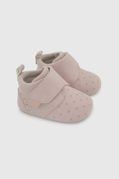 Botín de Bebé Niña Rosado con Velcro Suave