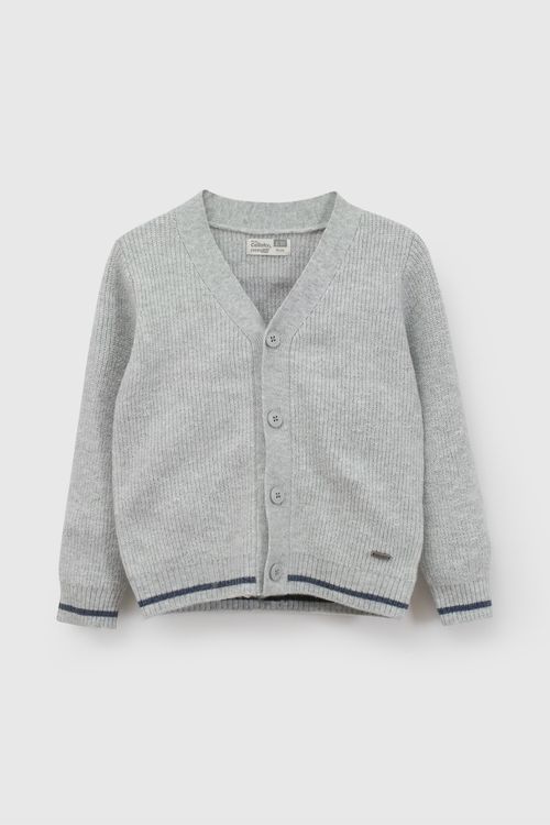 Chompa de Niño Gris con Tejido de Frisa