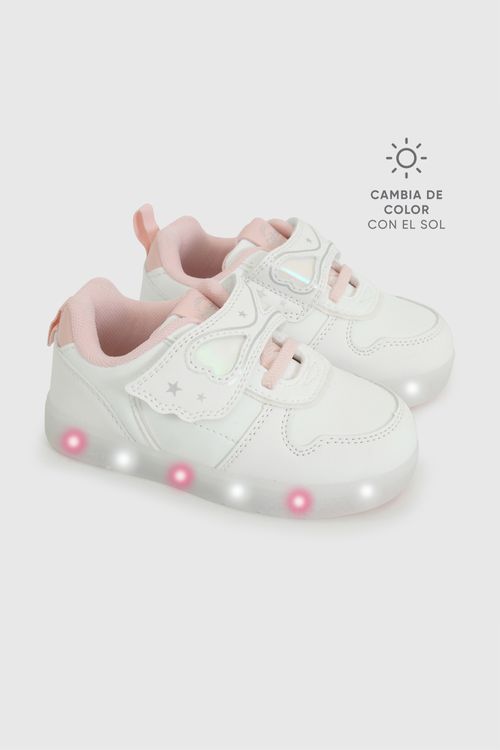 Zapatilla con luces niña caminante blanco 21-27