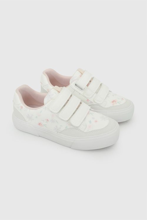 Zapatilla urbana niña blanco 28-33 cierre de velcro