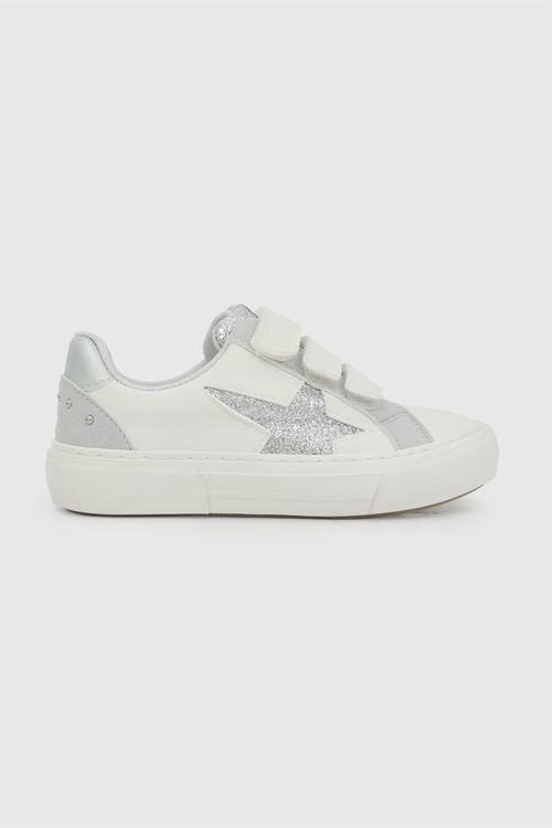 Zapatilla lifestyle urbana niña blanco 28-38 cierre de velcro