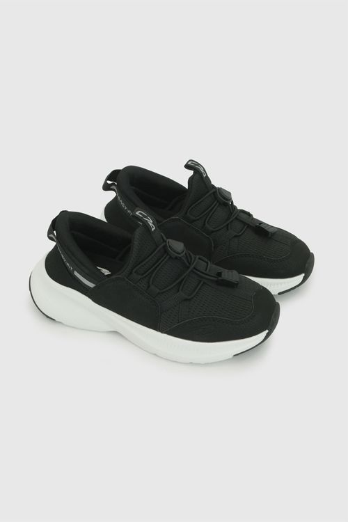 Zapatilla Diportiva unisex cordon elastico negra 28-38