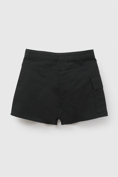 Falda short gabardina niña negro 3-4A a 12-13A