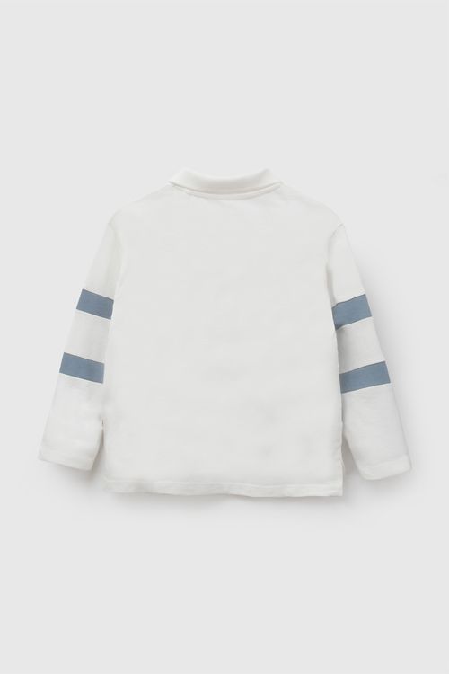 Polo polo rayas niño blanco 6-9M a 4-5A