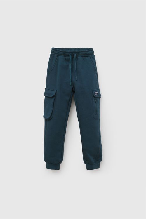 Pantalon buzo cargo niño verde 3-4A a 12-13A